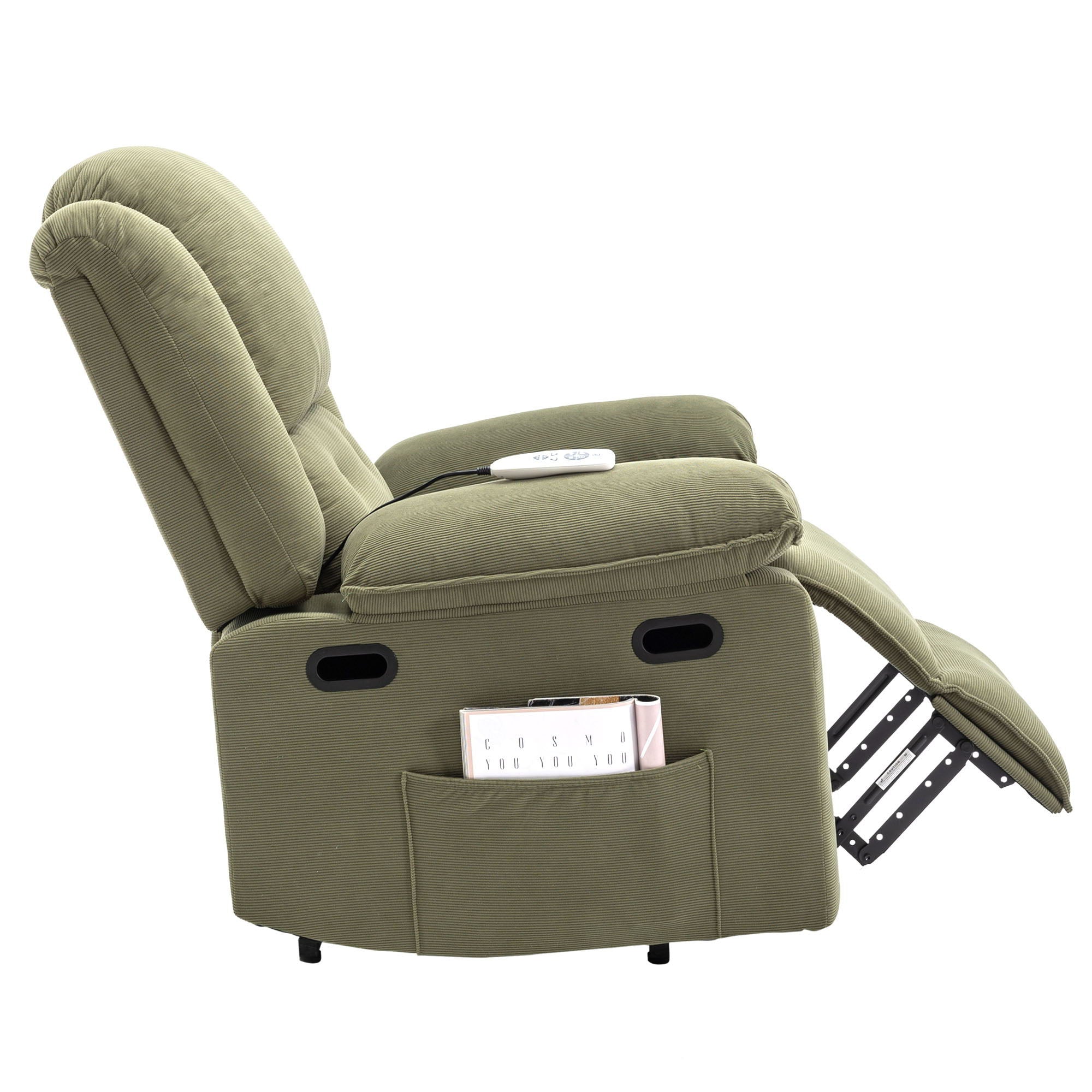 Massage Recliner, Power Lift Chair For Elderly With Adjustable Massage And Heating Function, Recliner Chair With Infinite Position And Side Pocket For Living Room