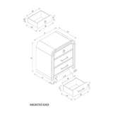 Malco - Nightstand With Spacious Drawer And Gold Metal Fluted Detailing - Black White