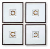 Dallbourne - Wall Art Set (Set of 4) - White / Gold Finish