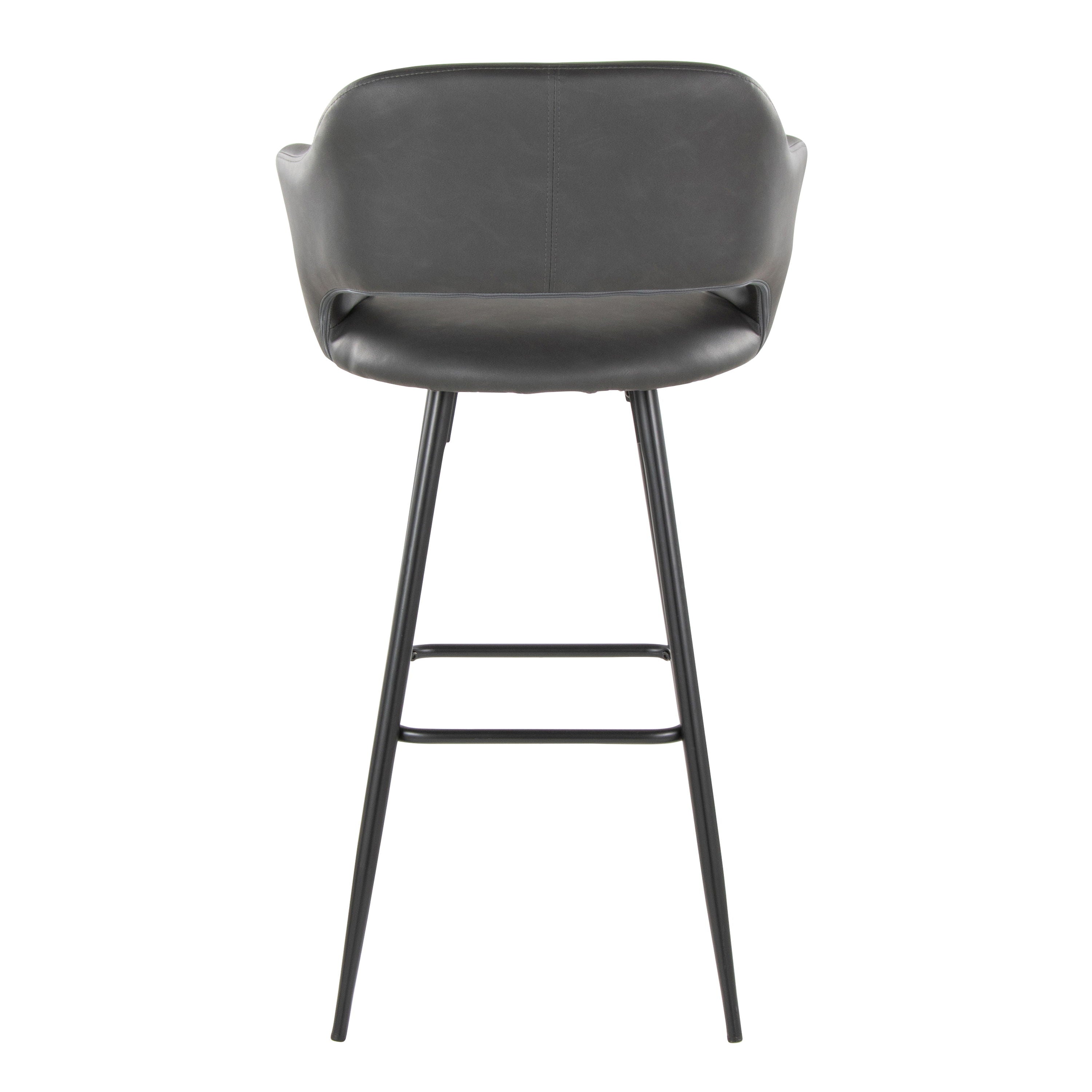 Margarite - Contemporary Fixed Height BarStool With Square Footrest (Set of 2)