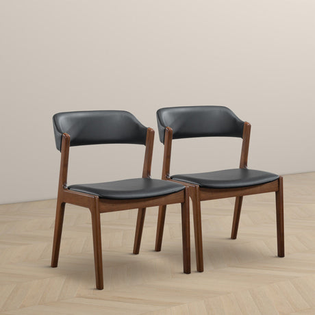 Enzo - Dining Chair (Set of 2) - Black / Brown by Ashcroft Furniture | Bel Furniture