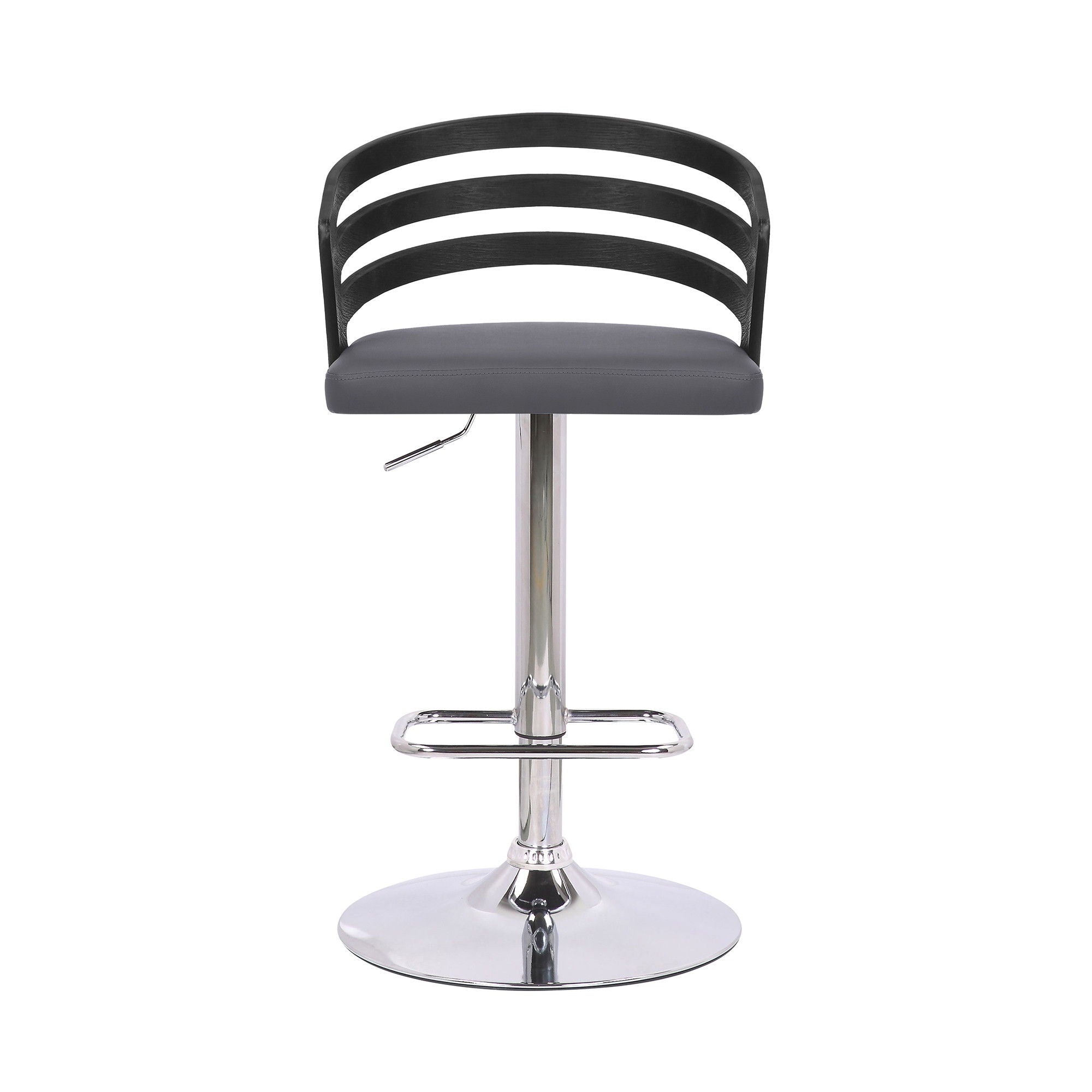 44" Swivel Adjustable Height Bar Chair - Gray / Silver