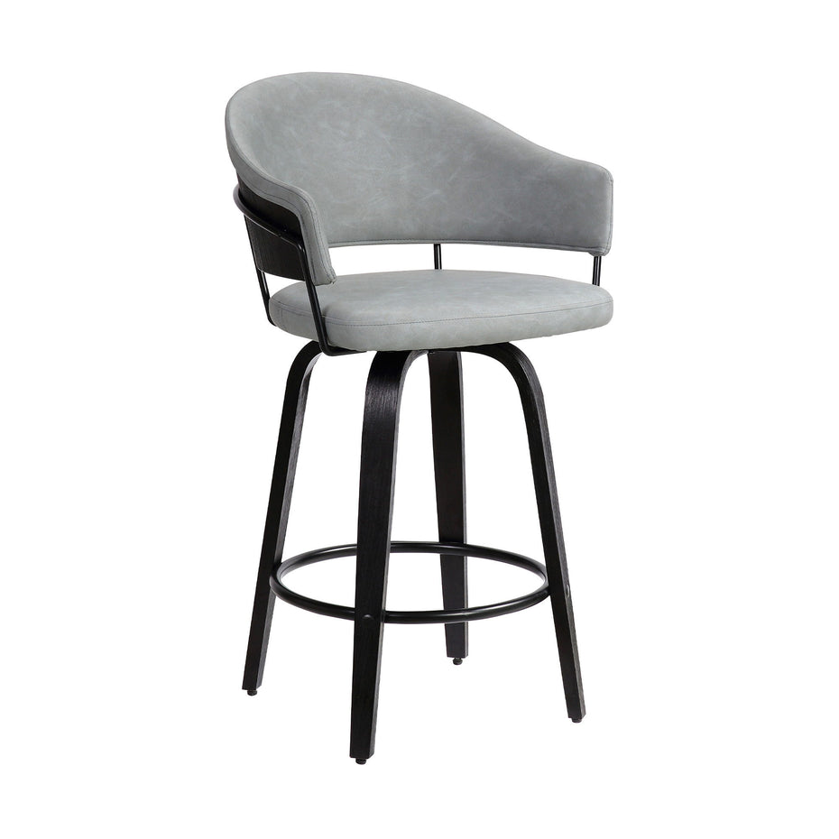 Swivel Low Back, Counter Height Bar Chair - Gray