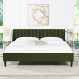 Aspen - Vertical Tufted Modern Headboard Platform Bed Set by Jennifer Taylor Home | Bel Furniture