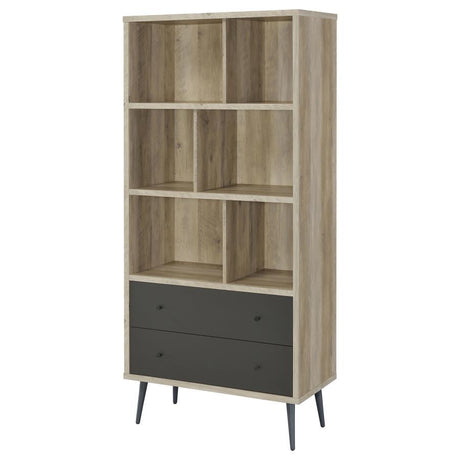 Maeve - 3-Shelf Bookcase With Drawers - Distressed Pine by Coaster Fine Furniture | Bel Furniture