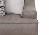Taupe Gray Transitional 2 Piece Sofa and Loveseat Set with Flared Arms & Reversible Cushions