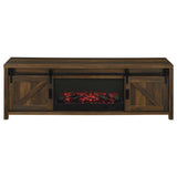 Enfield - 71" TV Stand Fireplace Media Console - Dark Pine