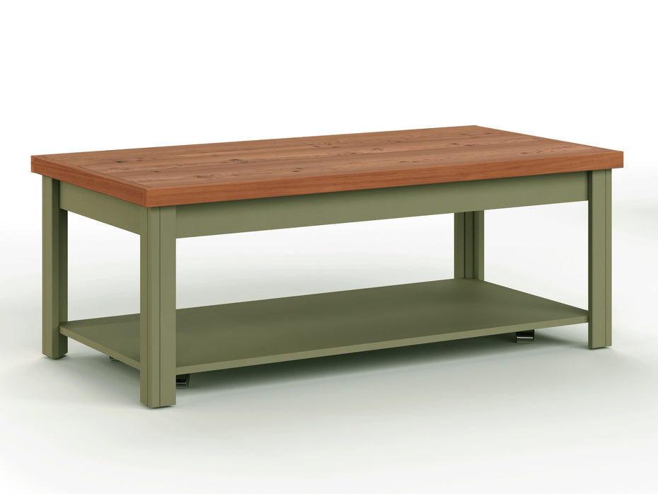 Vineyard - Coffee Table - Sage Green And Fruitwood