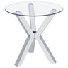 Kenzie - Round Tempered Glass Top Table Pearl Silver End Tables by Coaster Fine Furniture | Bel Furniture