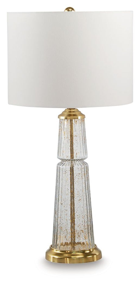 Bakersboro - Clear / Gold Finish - Glass Table Lamp by Signature Design by Ashley® | Bel Furniture