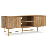 Fallon - TV Media Stand - Natural by Simpli-Home | Bel Furniture