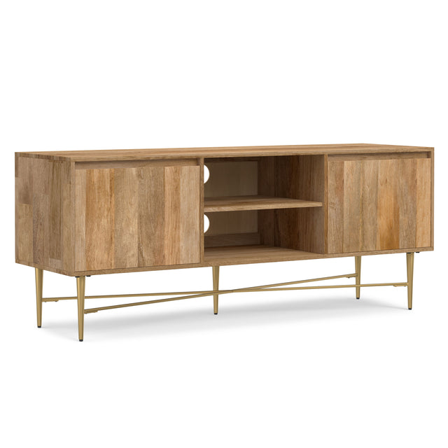 Fallon - TV Media Stand - Natural by Simpli-Home | Bel Furniture