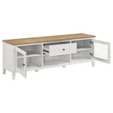 Hollis - 2 Door Wood TV Stand With Drawer - Brown And White by Coaster Fine Furniture | Bel Furniture