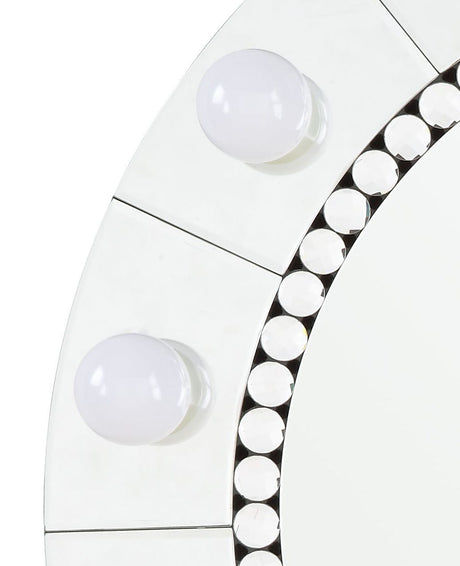 Farai - Glam Mirrored Faux Crystal Diamonds Wall Decor Mirror - Silver by Urban Nest | Bel Furniture