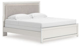 Zuraleus - King Upholstered Panel Bed - White