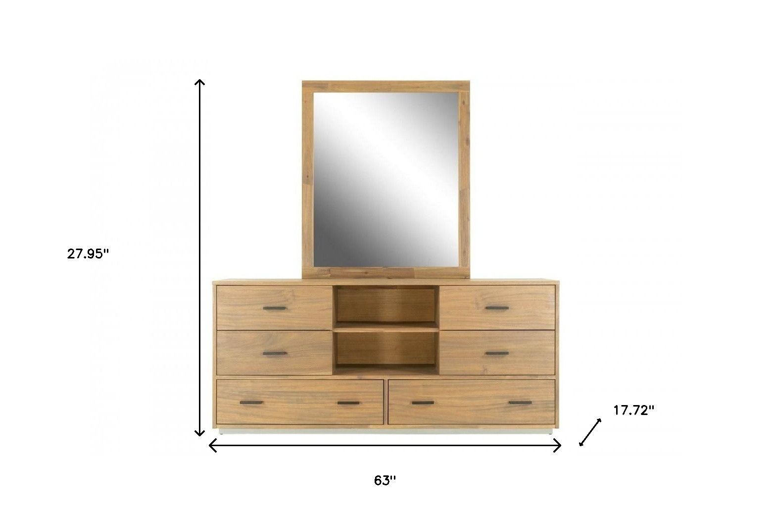 Six Drawer Combo Dresser - Walnut