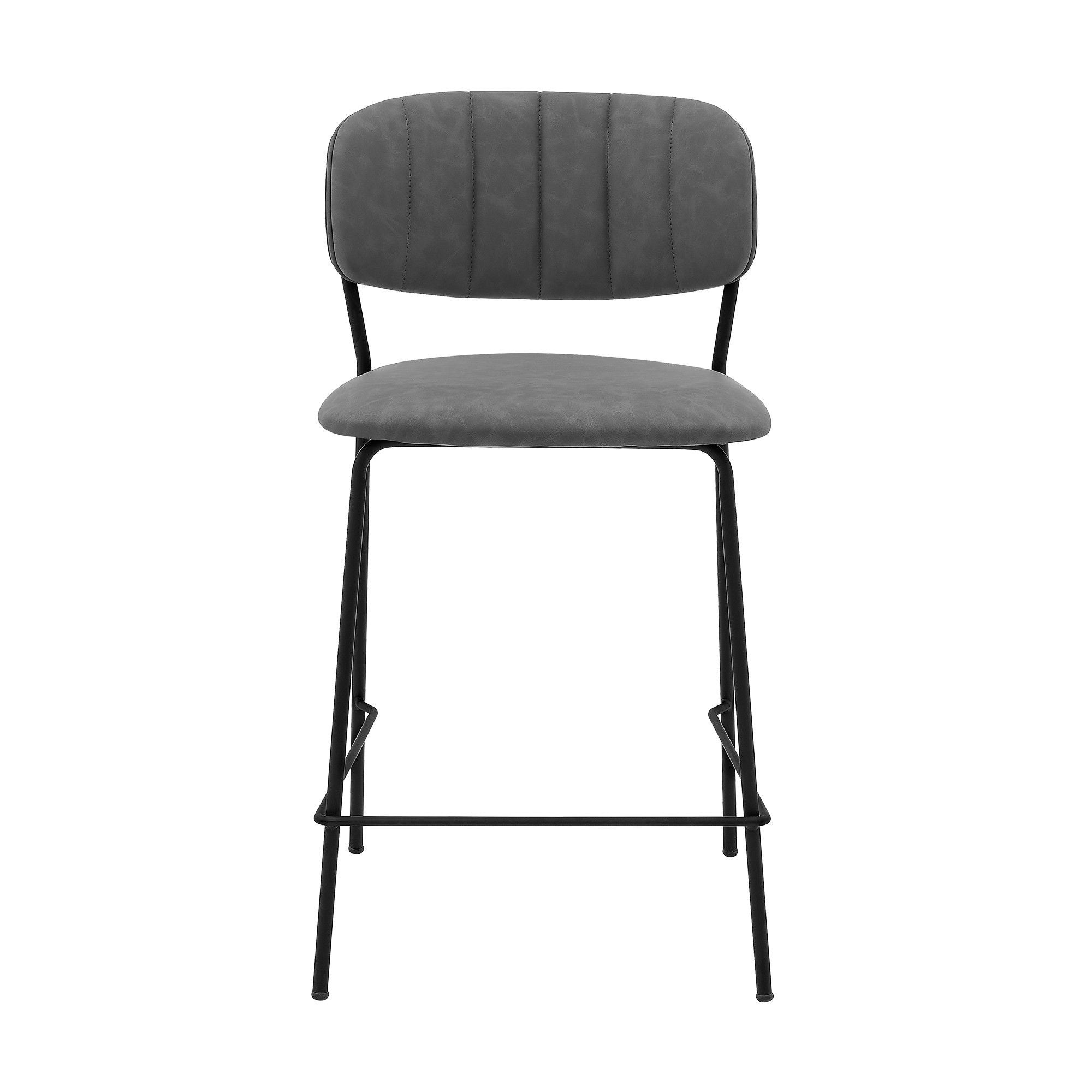 Iron Counter Height Bar Chair - Gray / Black