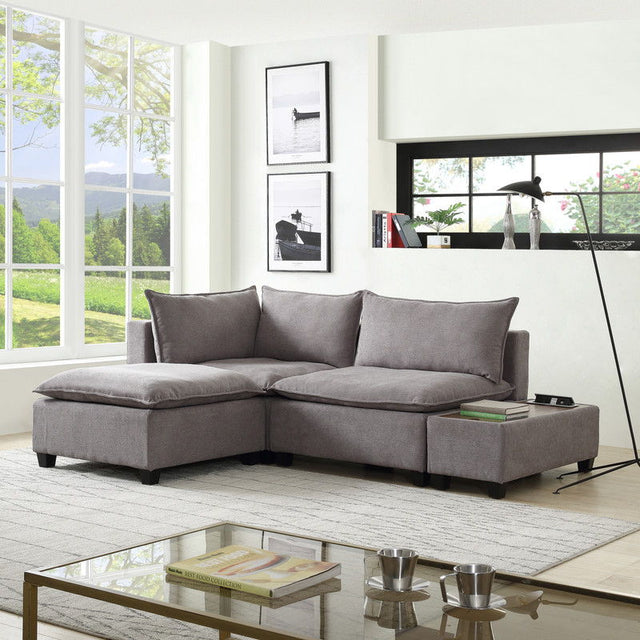 Madison - Fabric Reversible Sectional Sofa Ottoman by Lilola Home | Bel Furniture