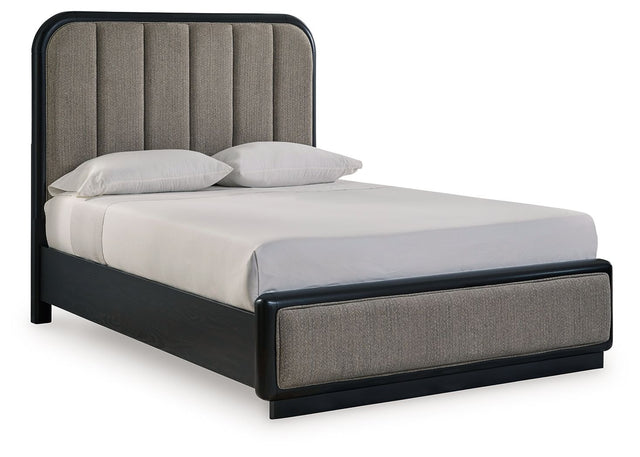 Rowanbeck - Upholstered Panel Bed Dark Gray by Signature Design by Ashley® | Bel Furniture
