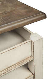 Realyn - Lift Top Cocktail Table - White / Brown - view 2