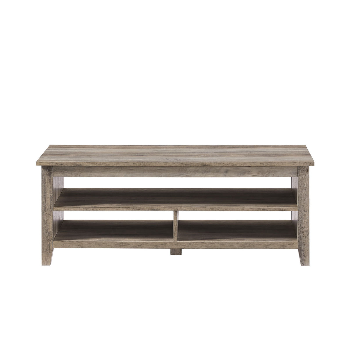 Coastal Grooved Panel Coffee Table With Lower Shelf by Walker Edison | Bel Furniture