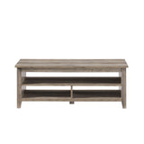 Coastal Grooved Panel Coffee Table With Lower Shelf by Walker Edison | Bel Furniture