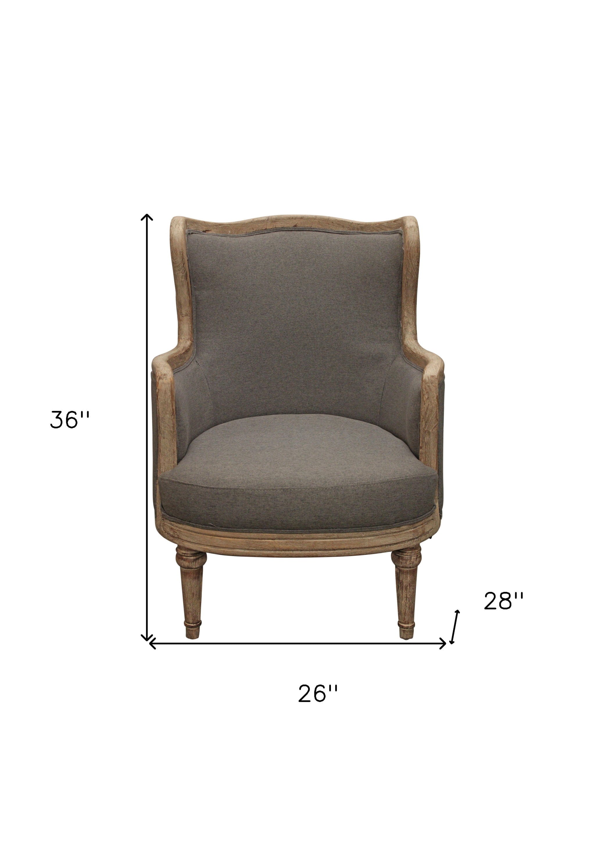 Linen Solid Color Arm Chair - Gray