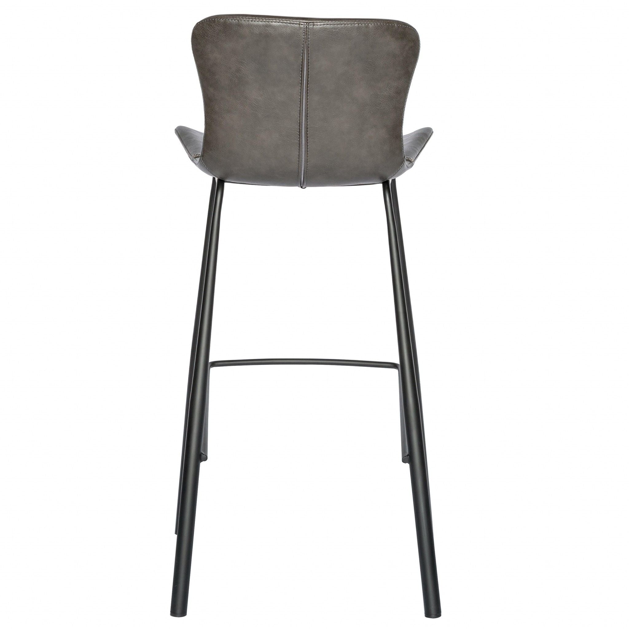 Steel Low Back Bar Height Bar Chairs (Set of 2) - Gray / Black