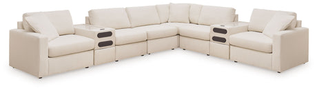 Modmax - Oyster - Sectional White 8 Pc. Sectional With 2 Audio System Consoles by Signature Design by Ashley® | Bel Furniture