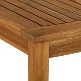 Contemporary Slat Top Acacia Wood Outdoor Dining Table