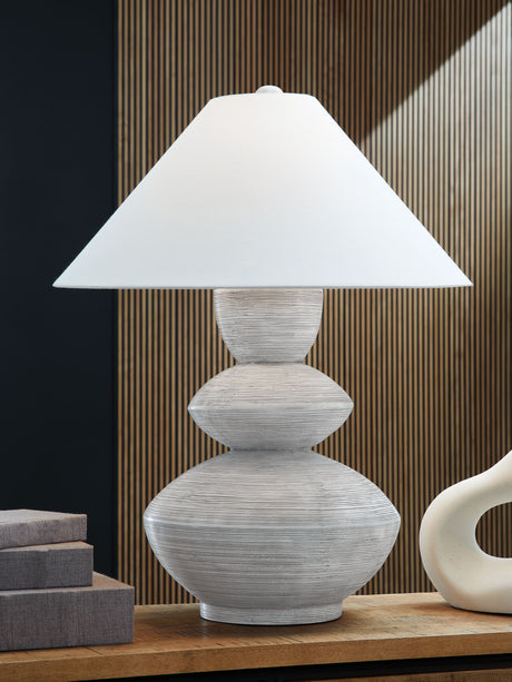 Brickdon - Distressed White - Poly Table Lamp by Signature Design by Ashley® | Bel Furniture
