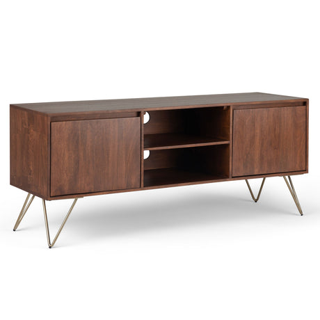 Hunter - TV Media Stand - Umber Brown Stain by Simpli-Home | Bel Furniture