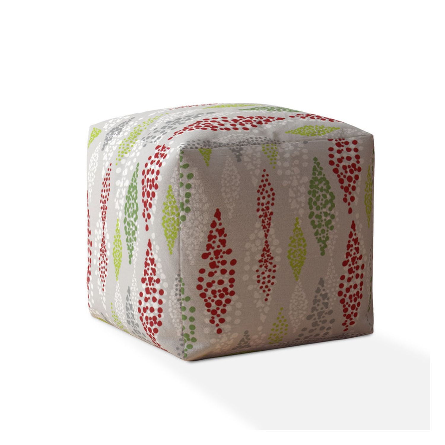 Cotton Polka Dots Pouf Ottoman - Ivory