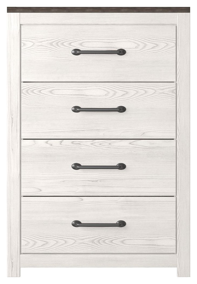 Gerridan - White / Gray - Four Drawer Chest by Signature Design by Ashley® | Bel Furniture