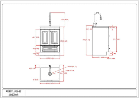 Lawrence - Laundry Cabinet With Faucet And Stainless Steel Sink - view 4