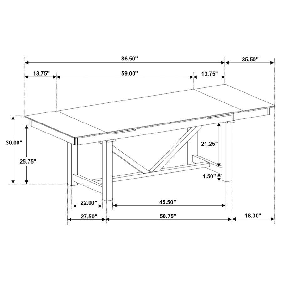 Malia - Refractory Extension Leaf Dining Table Set