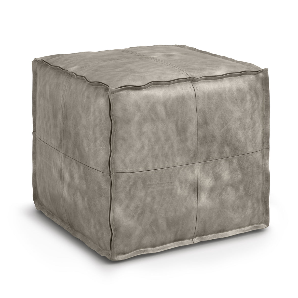 Brody - Versatile Square Pouf Gray by Simpli-Home | Bel Furniture