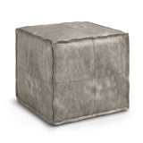 Brody - Versatile Square Pouf Gray by Simpli-Home | Bel Furniture