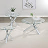 Kenzie - Round Coffee Table Set Pearl Silver 3 Pc. Coffee Table, 2 End Tables by Coaster Fine Furniture | Bel Furniture