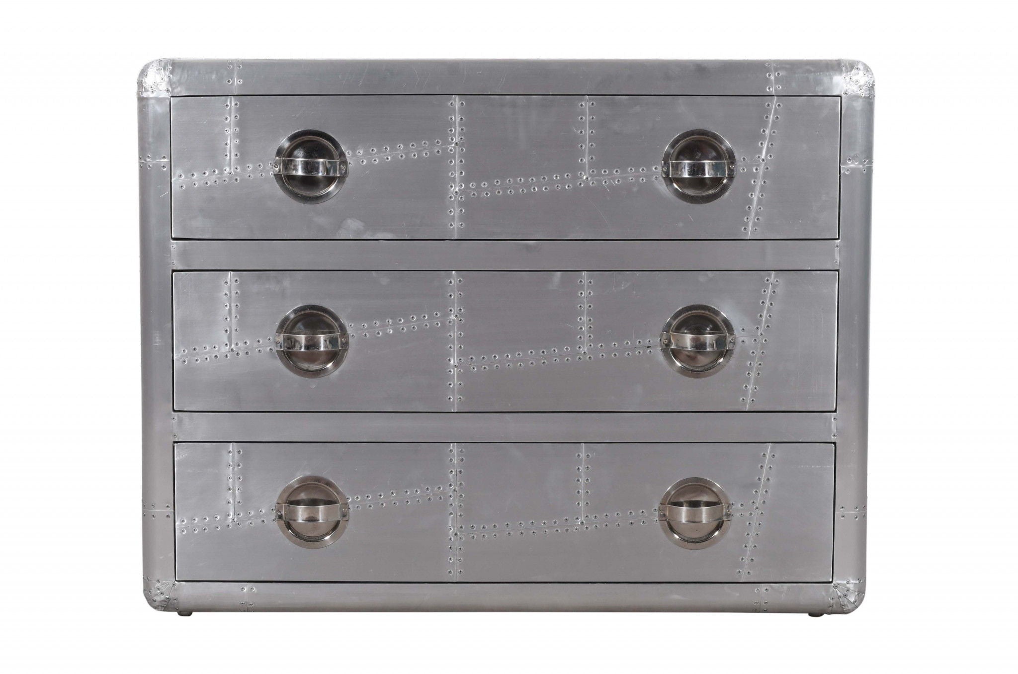 Three Drawer Dresser - Silver