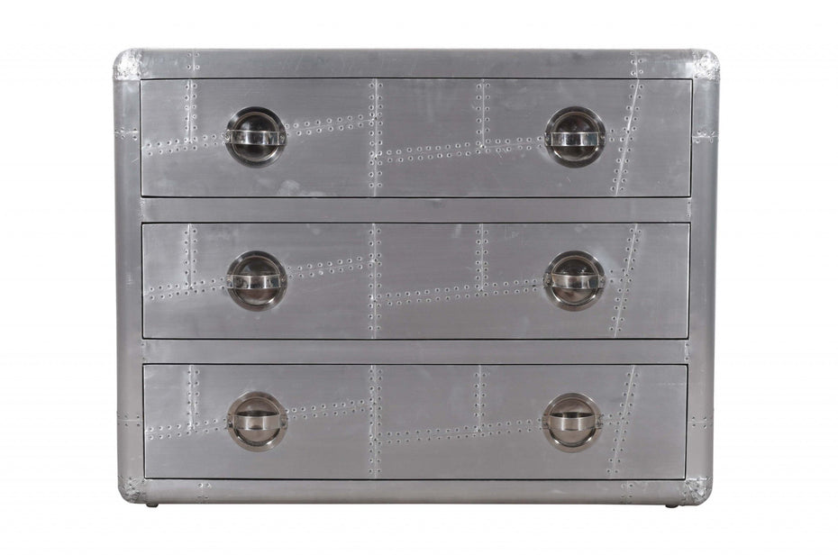 Three Drawer Dresser - Silver