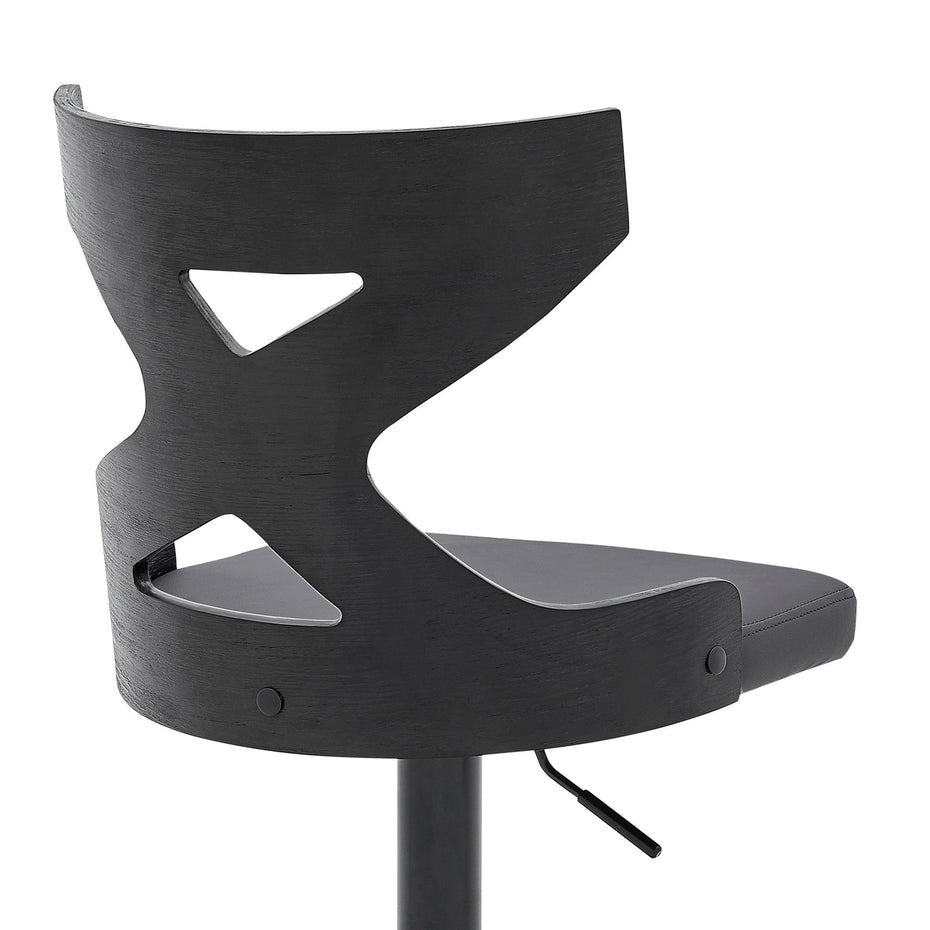 Swivel Backless Adjustable Height Bar Chair - Gray / Black