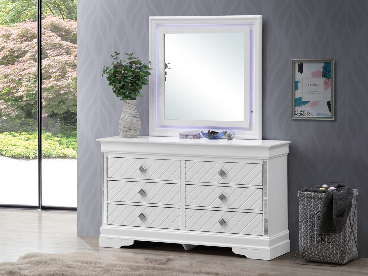 Verona - Stylish Dresser - Silver Champagne by Glory Furniture | Bel Furniture