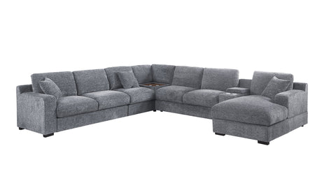 Celine - Fabric Corner Sectional Sofa With Right-Facing Chaise, Cupholders, And Charging Ports - view 4
