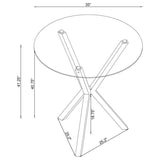Denali - Round Glass Top Bistro Bar Table - Chrome by CoasterEssence | Bel Furniture