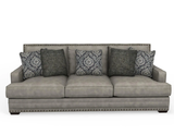 Transitional Gray 2 Piece Sofa and Loveseat Set with Nailhead Trim