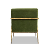 Aerin - Hammered Brass Upholstered Accent Arm Chair by Jennifer Taylor Home | Bel Furniture