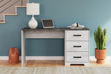 Shawburn - Home Office Desk - White / Dark Charcoal Gray