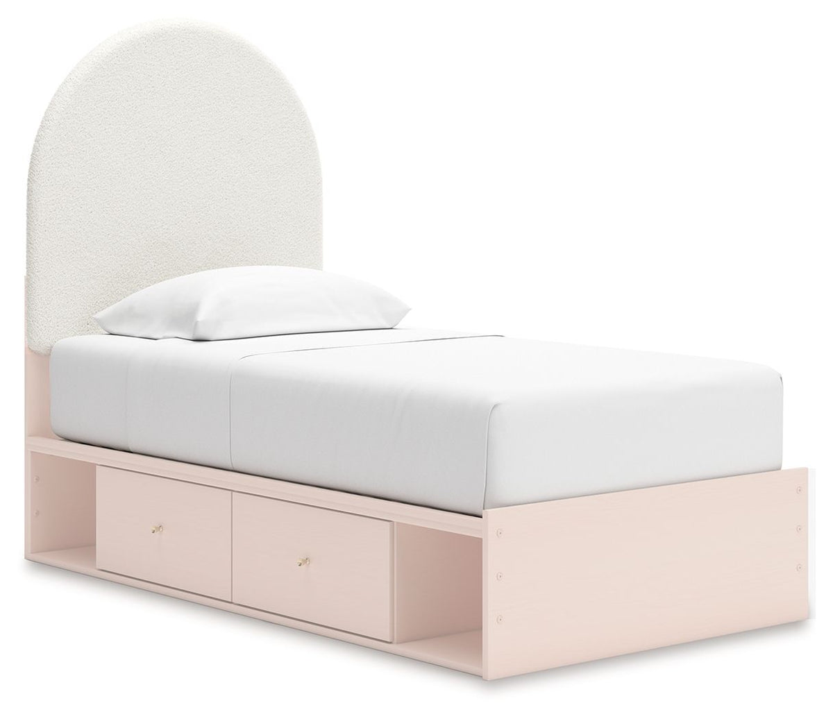 Wistenpine - Upholstered Panel Bed With Storage Pink Twin Under Bed Storage by Signature Design by Ashley® | Bel Furniture