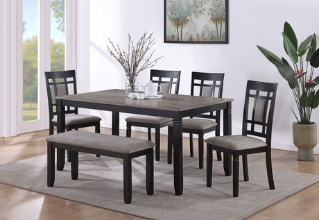 Paige - Dinette Set Dark Brown 6 Pc. Table, 4 Chairs, Bench by Crown Mark | Bel Furniture